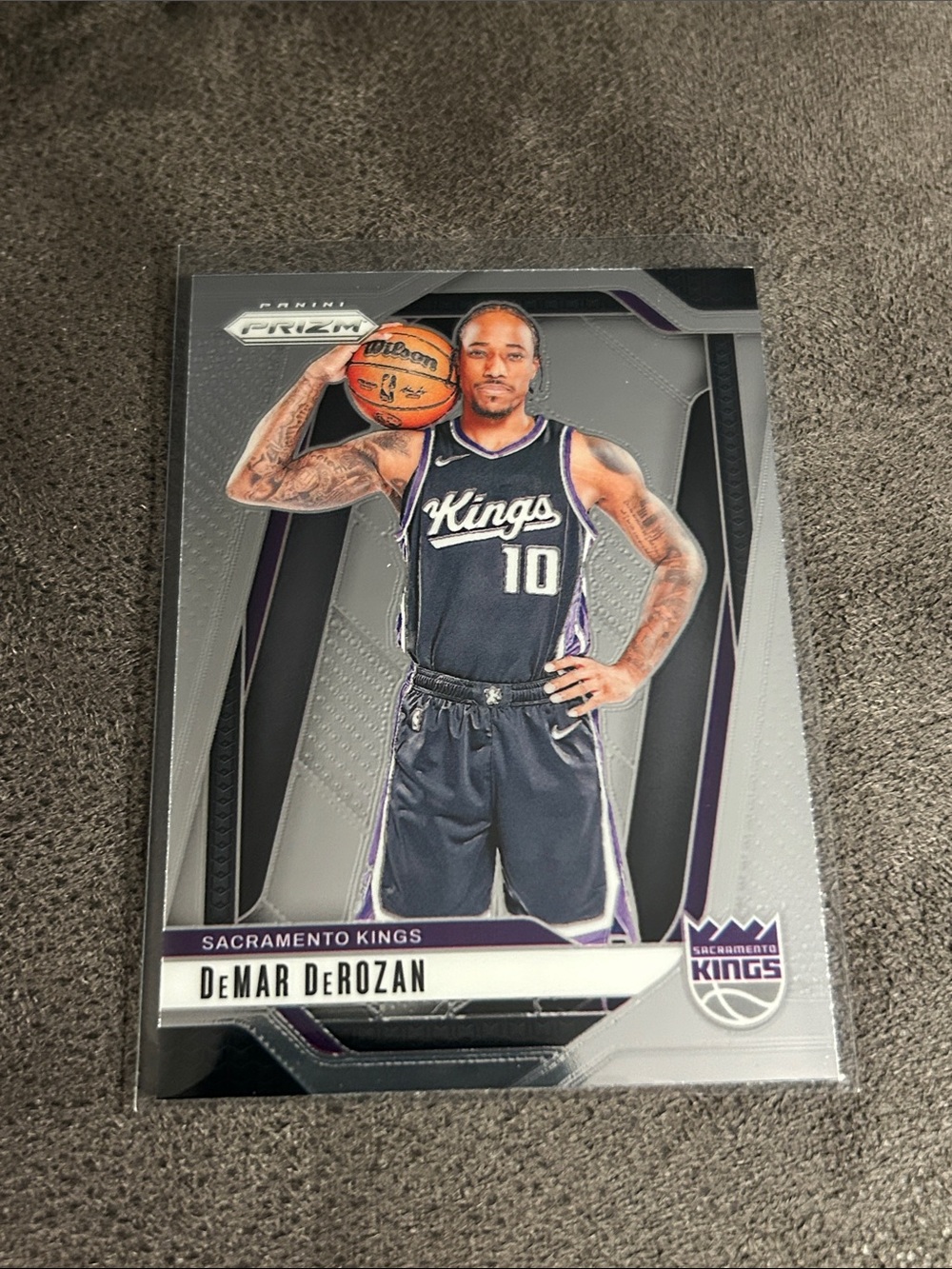 Panini Prizm Sacramento Kings DeMar DeRozan Basketball Card - Black & Purple